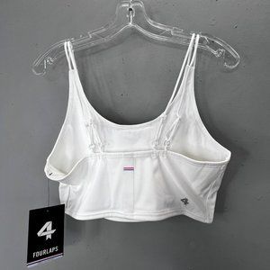 Four Laps FourLaps Poise Longline Sports Bra size L White Adjustable Strap NWT